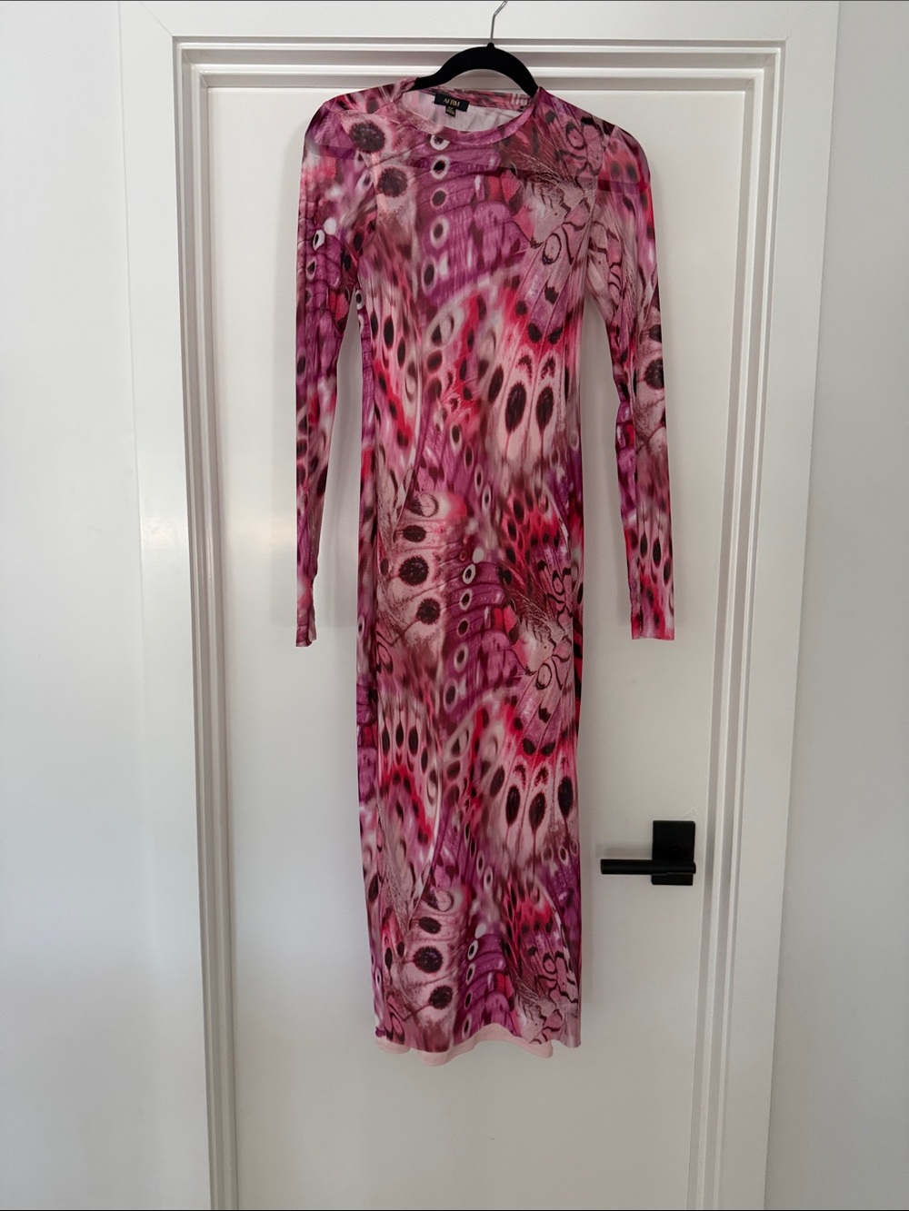 AFRM Pink Patterned Long Sleeve Bodycon Maxi Dress Brand new no tags